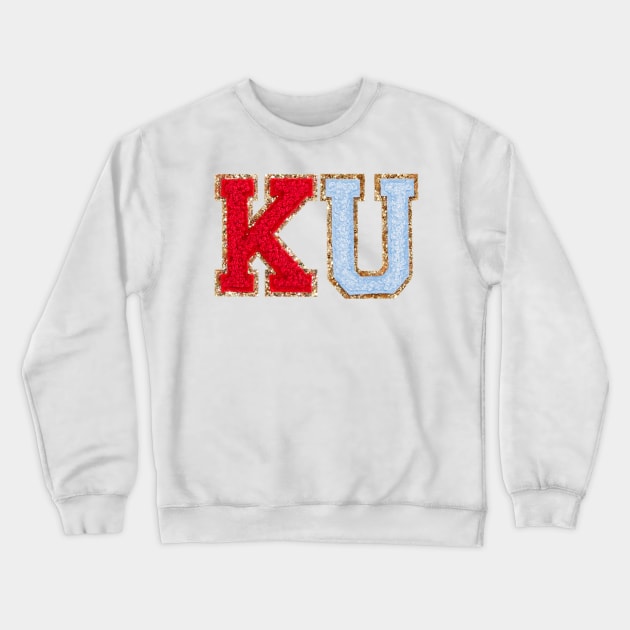 KU pats stickers Crewneck Sweatshirt by gdm123